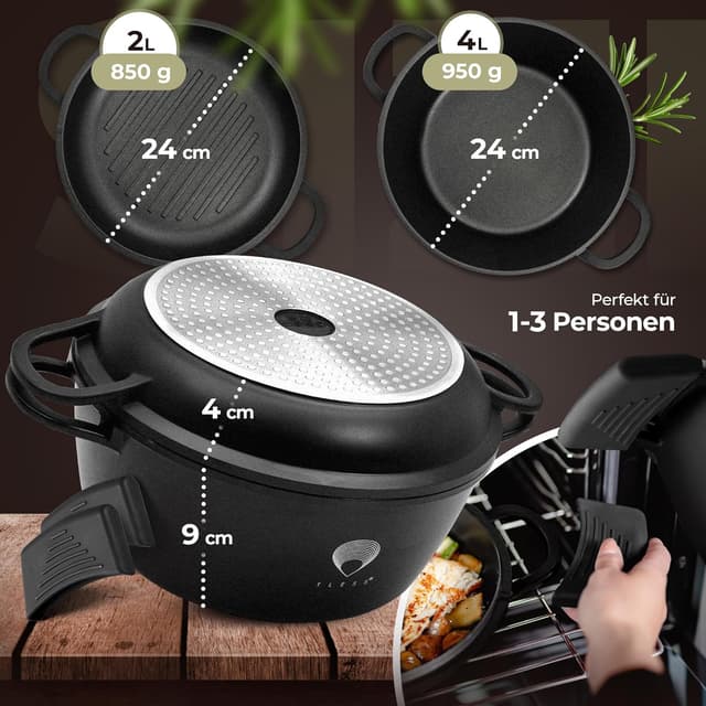 Thumbnail 4 de TLESS 2in1 Aluguss Bräter Ø 24 cm