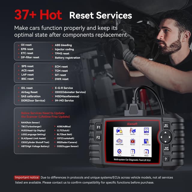 Thumbnail 4 de iCarsoft LR V3.0 OBD2 scanner with 43 services