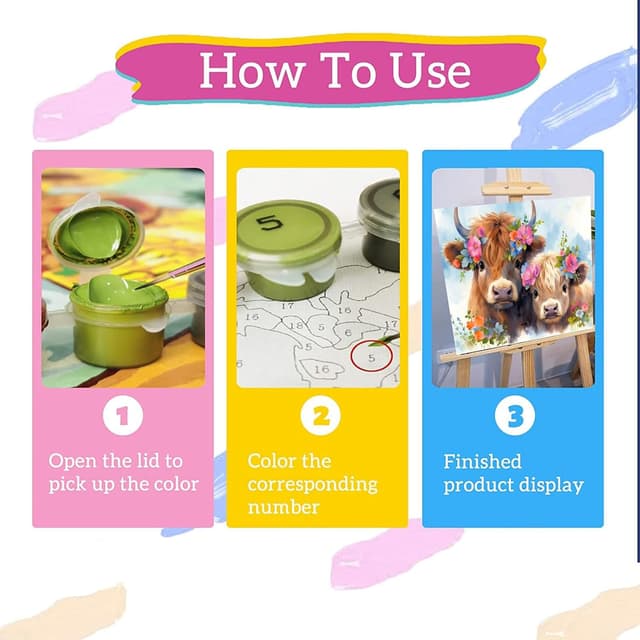 Thumbnail 5 de DIY Paint by Numbers Highland Cow Kit