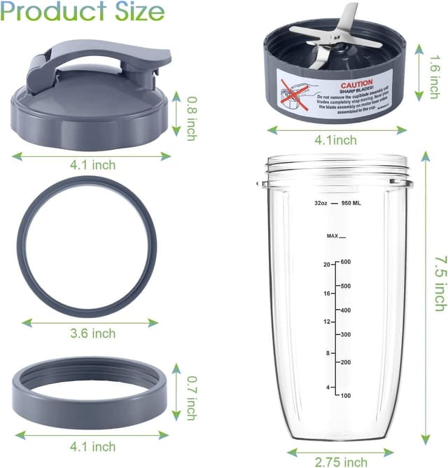 Detalle de 7-piece NutriBullet blender cup set 32oz