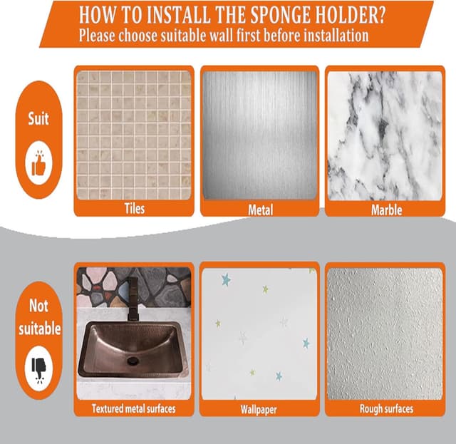 Detalle 2 de MURLONG Sponge Holder Smiley Face Sink Caddy 🧽