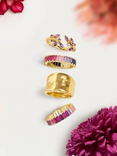 Detalle de SINGULARU Anillo Buganvilla, plata 925 bañada 18 Kt 💍