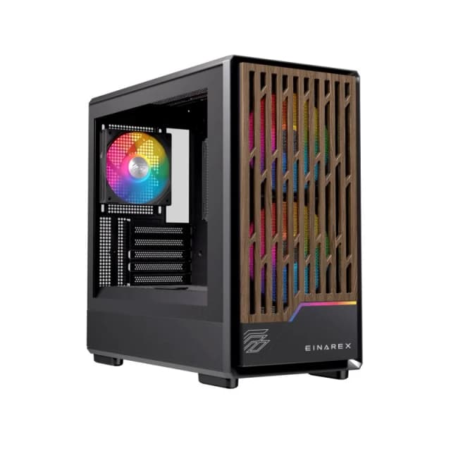 Detalle de Einarex PULSE PM400 RGB Black compacta para micro ATX con cristal templado