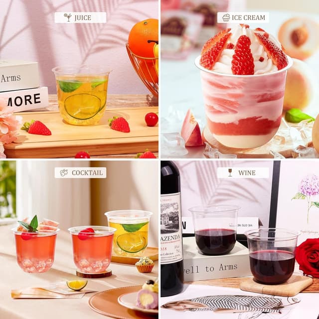 Thumbnail 3 de KesaPlan 12oz Disposable Stemless Wine Glasses 100pcs