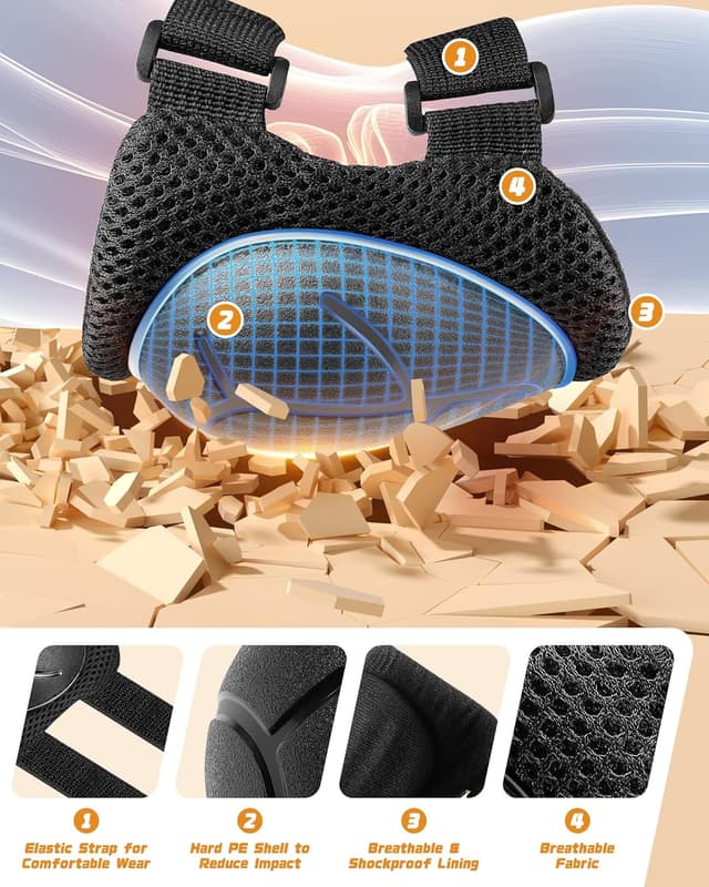 Detalle de Kids Bike Helmet Set with Adjustable Helmet, Pads & Wrist Guards (Ages 2–14)