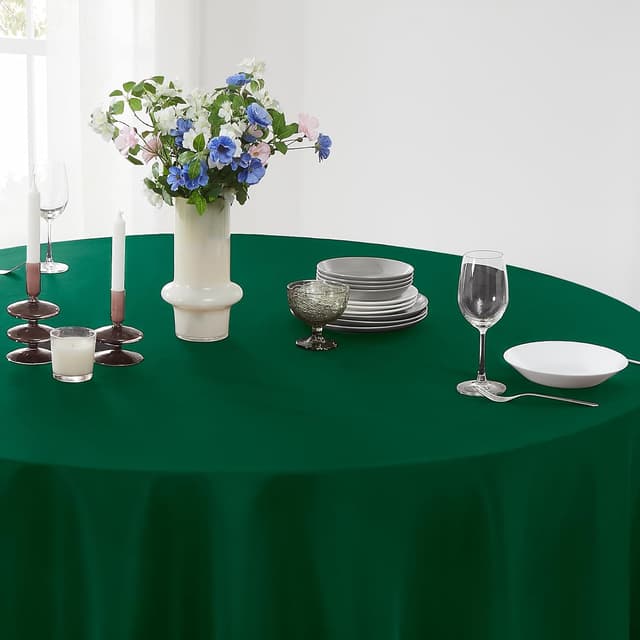 Thumbnail 4 de Aocoz Round Tablecloth 120 Inch Dark Green