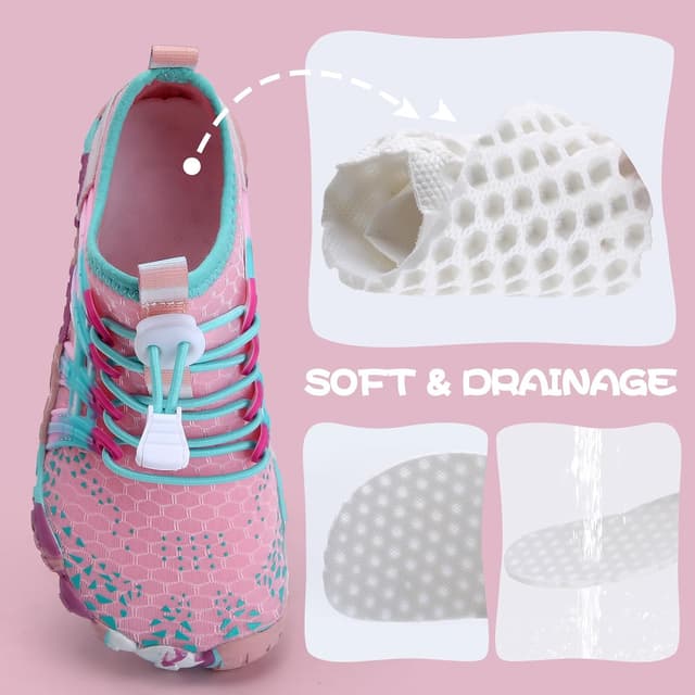 Detalle 2 de WateLves Kinder Barfußschuhe als Wasserschuhe – rutschfeste Aqua- & Strand-Schwimmschuhe mit Schnell-Trocknung