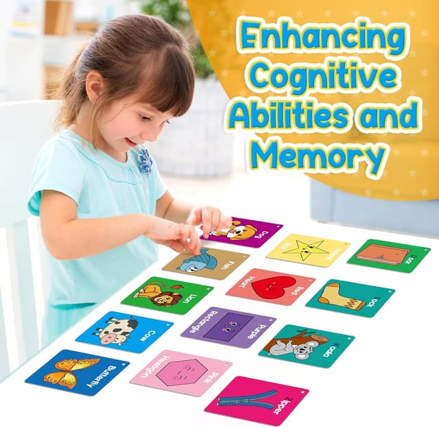 Detalle de Torlam Toddler Flash Cards (60 Double-Sided Cards) for Alphabet, Numbers, Shapes, Colors & First Words