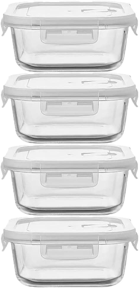 Detalle de H.JSS WDJS 16oz Glass Meal Prep Containers 500ml 🍱