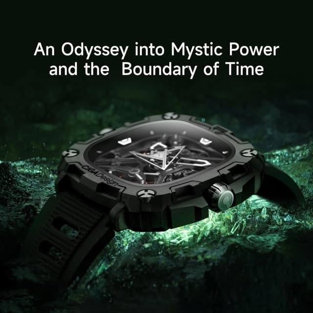 Detalle 2 de CIGA Design Montre mécanique automatique Série X Eye of Horus (style squelette) à boîtier biocéramique et bracelet silicone