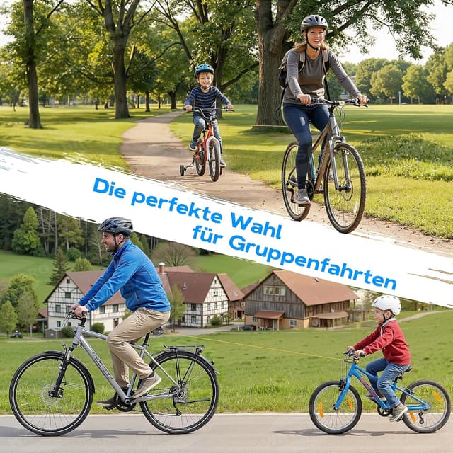 Detalle de WATSABRO Fahrrad Abschleppseil für Kinder (2,5 m) – reißfestes Nylon, 100 kg Traglast