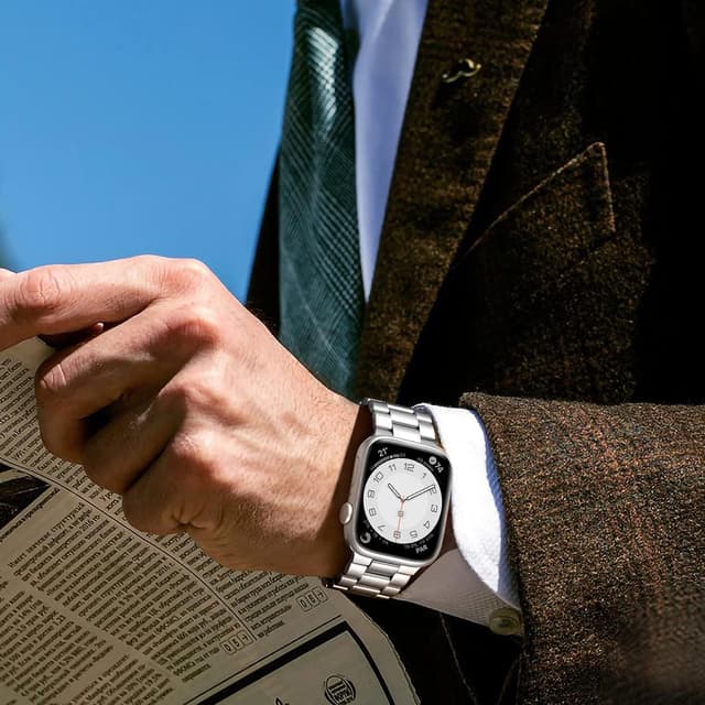 Detalle de Netolo Metal Straps stainless steel business band for Apple Watch (46mm/45mm/44mm/42mm compatible)