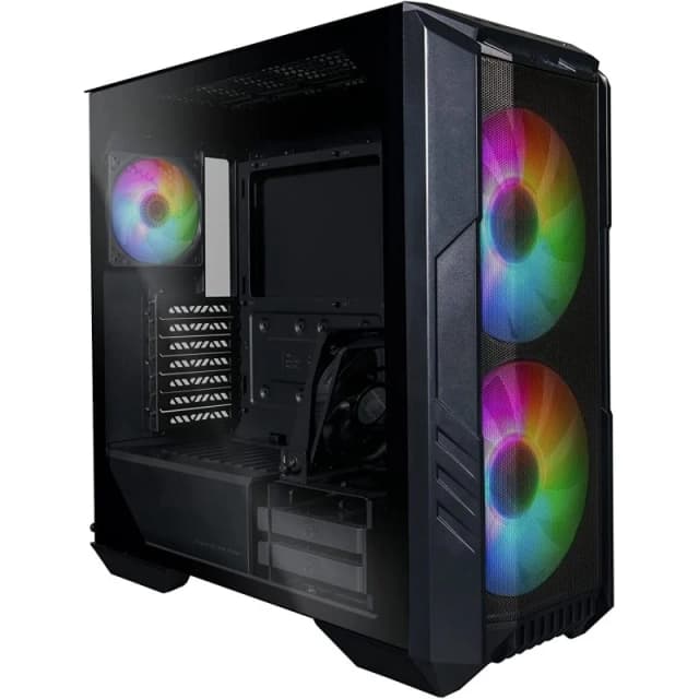 Detalle de Cooler Master HAF 500 Cristal templado USB 3.0 (negra) con ventiladores ARGB de 200 mm
