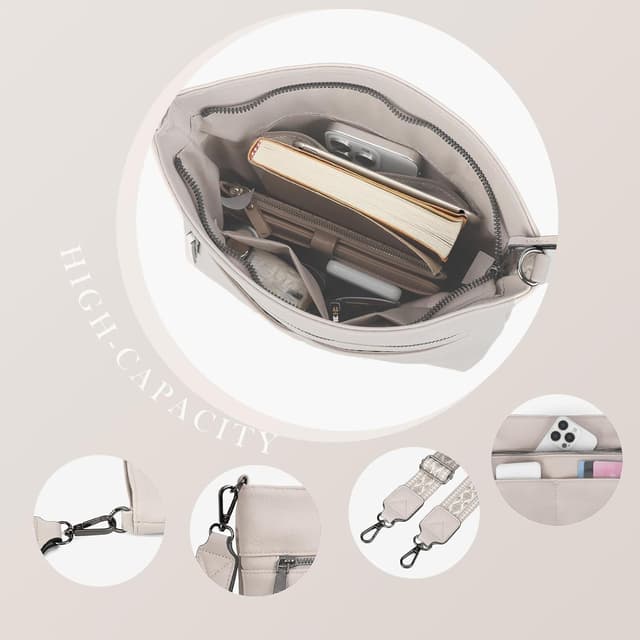 Detalle de Gladdon Damen-Handtasche Umhängetasche Crossbody mit breitem Jacquard-Gurt (mittelgroß, Multi-Pochette)