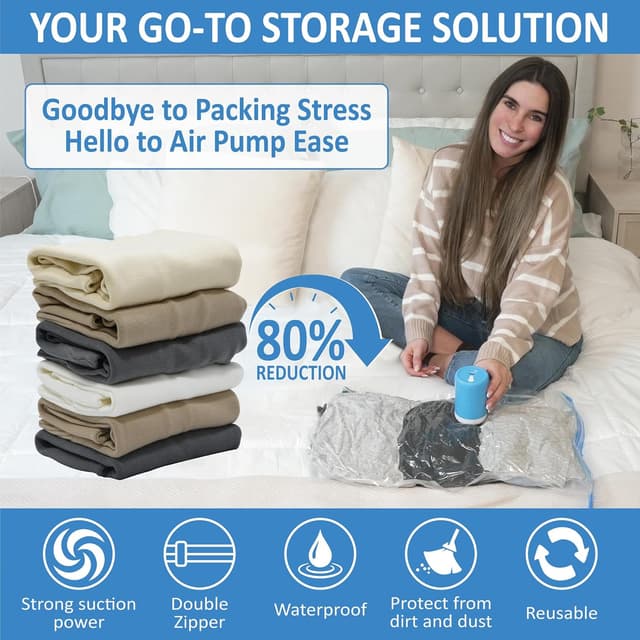 Detalle 2 de Cozy Essential Travel Vacuum Storage Bags 10‑Pack