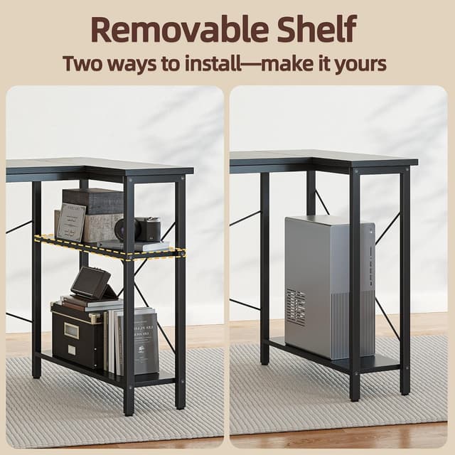 Detalle 1 de BEXEVUE L-Schreibtisch 100 x 70 cm Schwarz