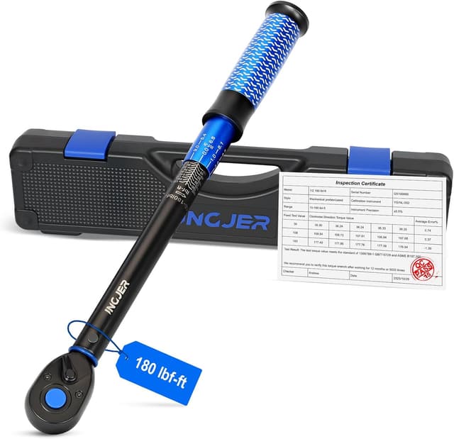 Detalle de INGJER Upgrade Torque Wrench Auto 1/2" Drive Click Wrench (10–180 ft.lb) with 72-tooth Ratchet