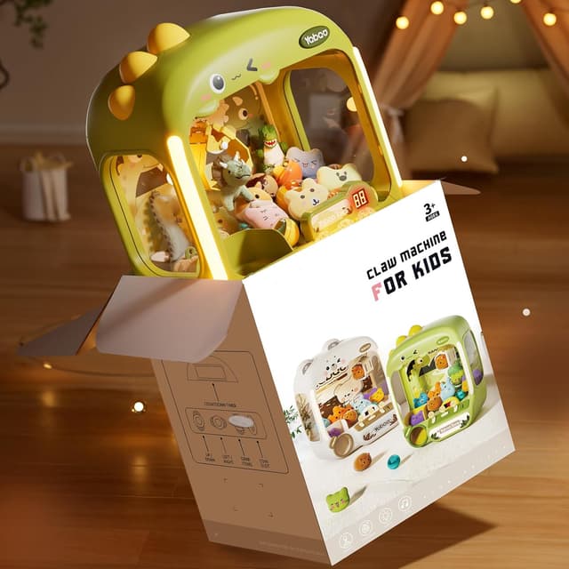 Detalle de 64 PCS Large Claw Machine for Kids Dinosaur (USB or Battery) Electronic Vending Dispenser Toy