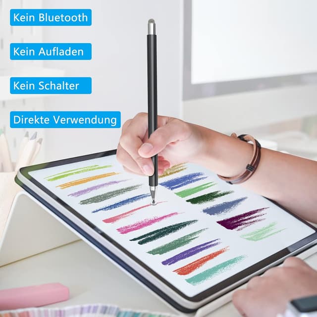 Detalle de SENKUTA 2‑in‑1 Tablet Stift für alle Tablets (Touchscreen) – Schwarz