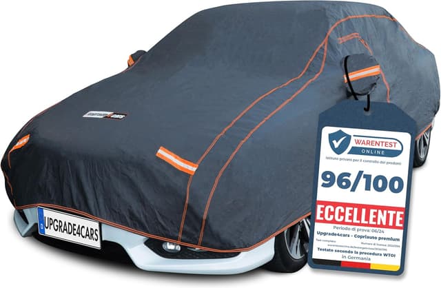 Detalle de Upgrade4cars Telo Copriauto Premium imbottito e impermeabile universale con cinghie e cerniera (406 × 165 × 120 cm)