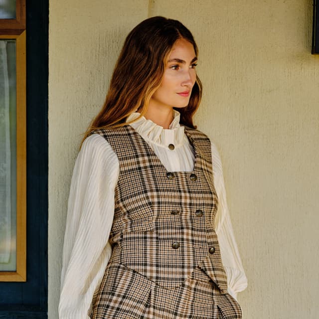 Imagen de Verhunt Chaleco corto cuadros cruzado en OfertitasTOP