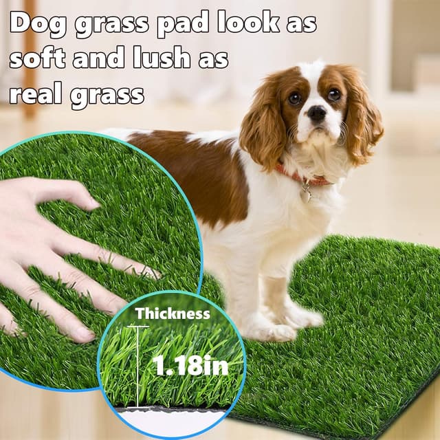 Detalle de SSRIVER 50 x 65cm artificial grass rug turf for dogs (indoor & outdoor potty training)
