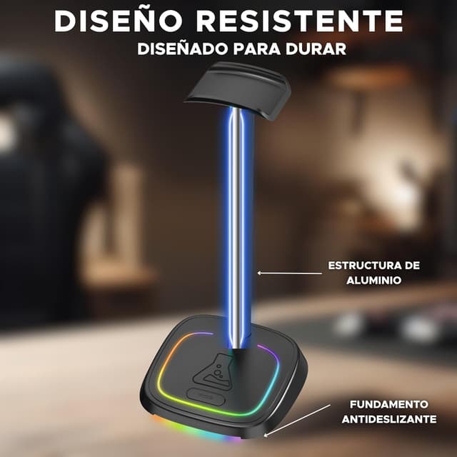 Detalle 2 de The G-Lab K-Stand Neon RGB soporte auriculares