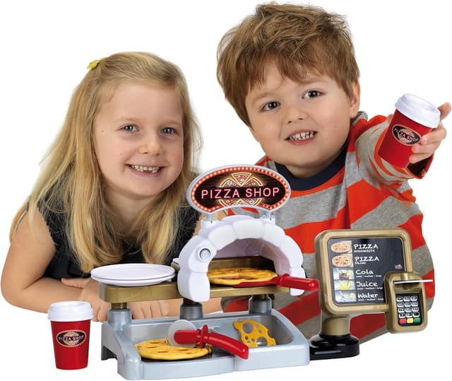 Detalle 2 de Theo Klein Pizza Shop 7309 : terminal de paiement sonore et accessoires pour jouer à la pizzéria