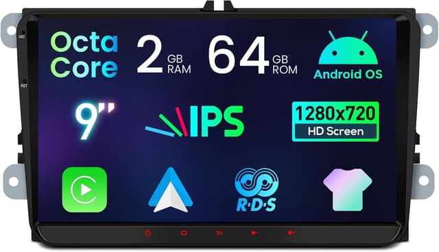 Detalle de XTRONS Double Din 2+64GB Android car stereo with Bluetooth, EQ DSP and optional DAB+