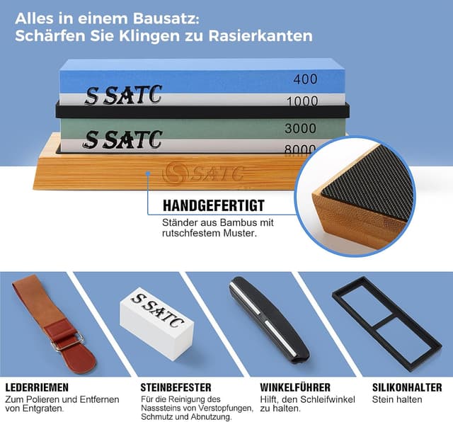Detalle 2 de S SATC Premium Schleifstein Set 400–8000 Körnung