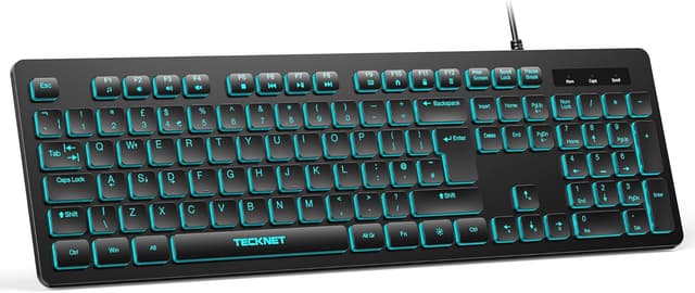 Detalle de TECKNET 7-colour Wired USB Keyboard UK Layout
