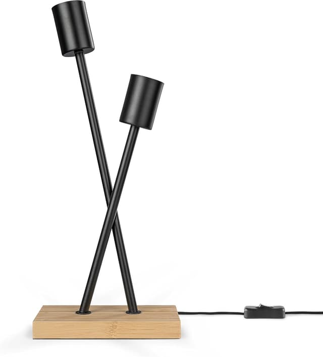 Thumbnail 6 de Paco Home Lampe de table/lampadaire vintage bois E27 (couleur nature)