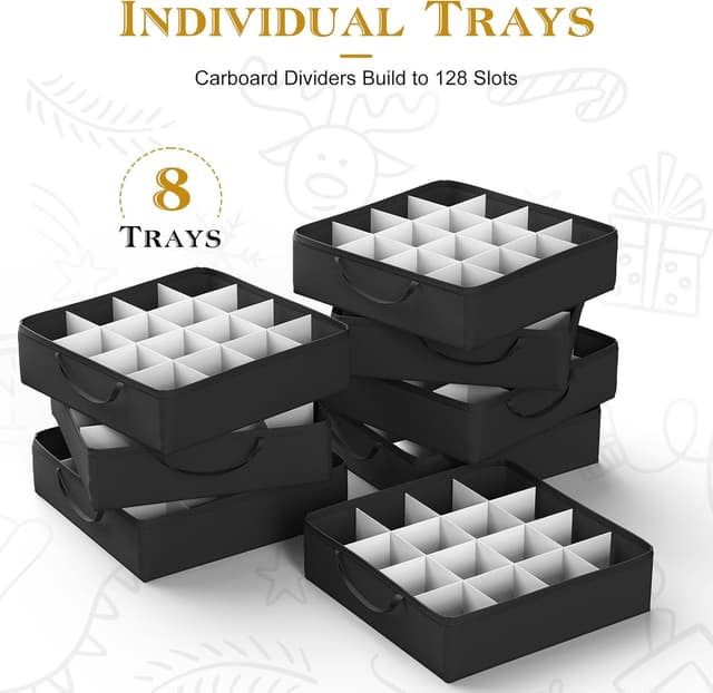 Thumbnail 2 de Patiobay Christmas Ornament Storage Box with 8 Trays 🎄