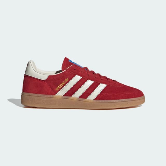 Detalle de adidas Handball Spezial, zapatilla roja fabricada en Alemania
