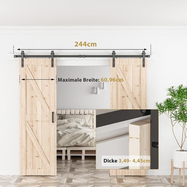 Detalle 2 de Schiebetürbeschlag Doppeltür 244 cm für Scheune