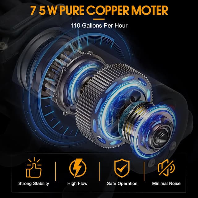 Detalle de Steauty 12V 75W Fuel Transfer Pump Set (110GPH, gasoline/diesel)