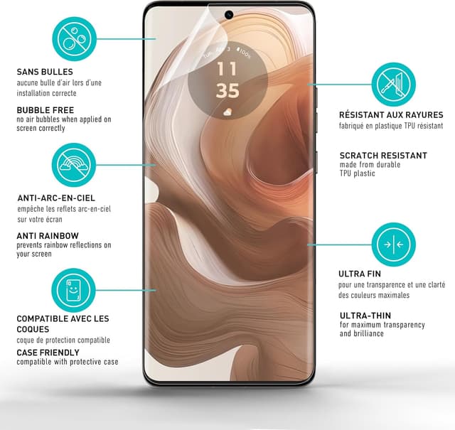 Thumbnail 4 de smartect TPU Protecteur écran Motorola Edge 50 Pro
