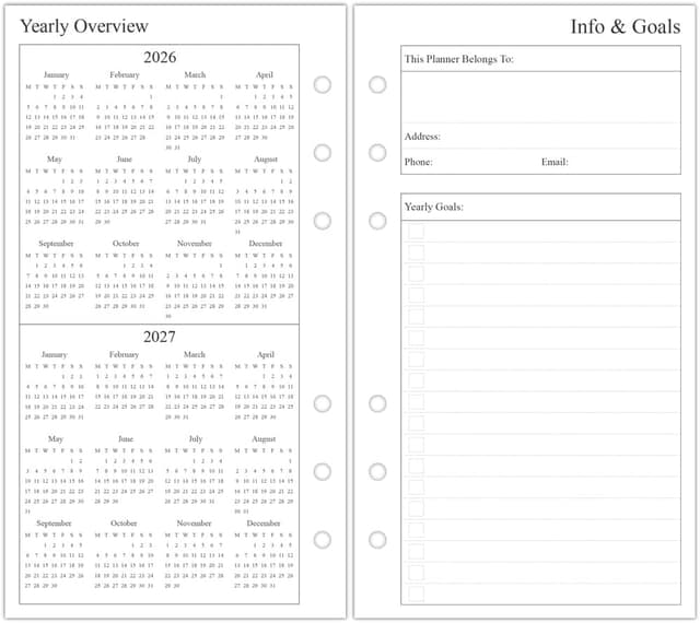 Detalle de Orgnizme 26–27 Middle Year Diary Refill (Personal Size) for Filofax Personal Organiser