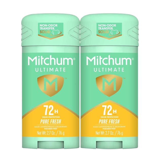 Detalle de Mitchum Ultimate 72H Odor Protection Women’s Invisible Solid Deodorant & Antiperspirant, Pure Fresh, 2-Pack