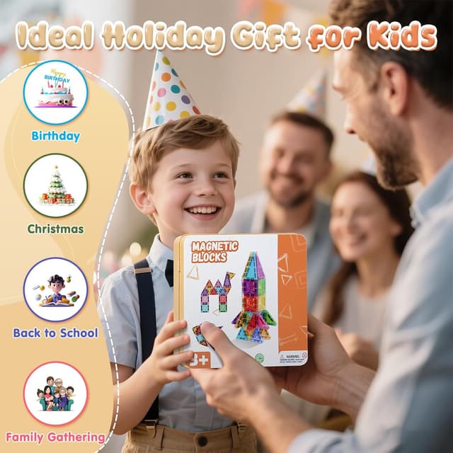 Thumbnail 6 de Akosuntoys 60-Piece Magnetic Tiles Travel Set