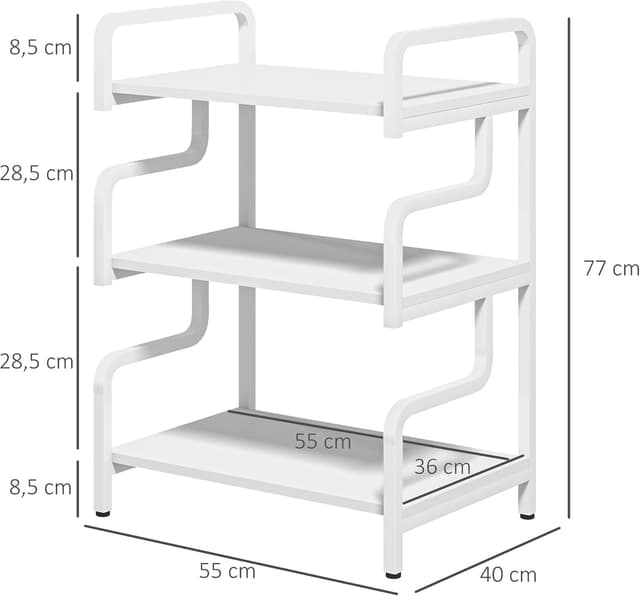 Thumbnail 6 de HOMCOM Support imprimante 3 niveaux 55x40x77 cm