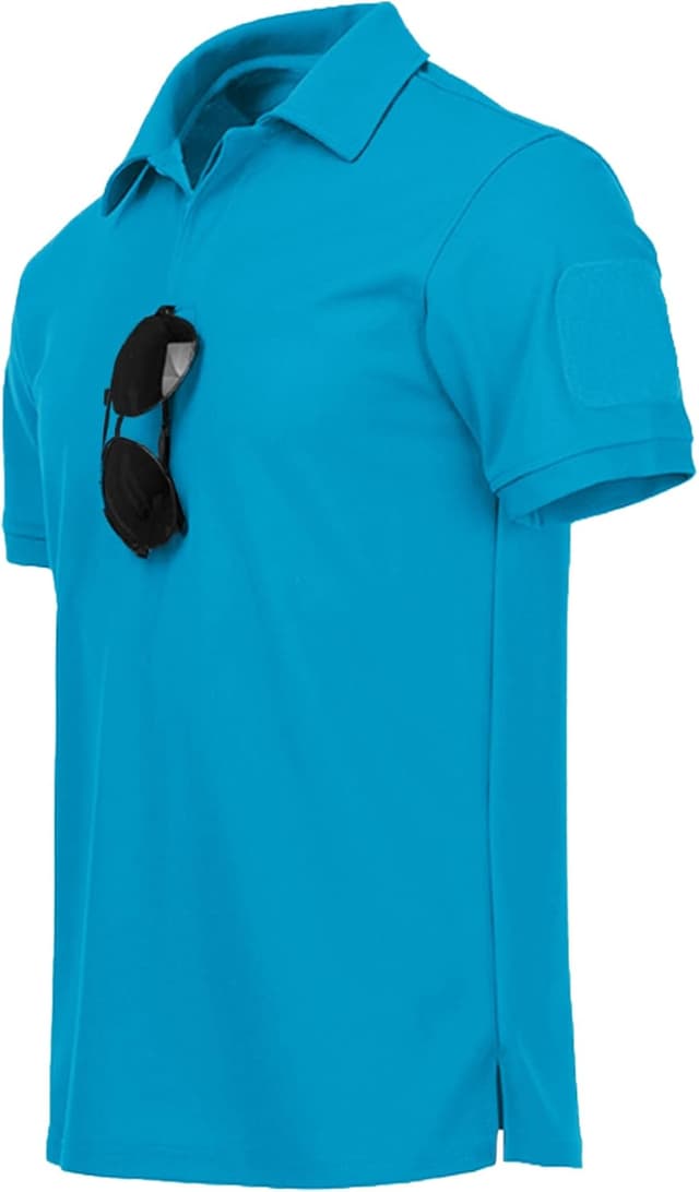 Detalle de geeksport Poloshirt Herren Kurzarm – Funktions-Golfpolo mit atmungsaktiver, schnell trocknender Polyester-Mischung