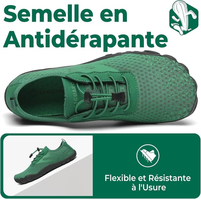 Detalle de SAGUARO Chaussures aquatiques barefoot à séchage rapide avec semelle antidérapante — GR. 36 à 48