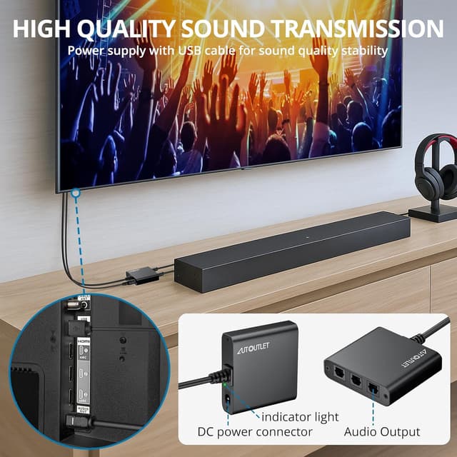 Thumbnail 4 de AUTOUTLET 3-Way Toslink Optical Audio Splitter 1m