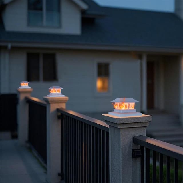 Thumbnail 6 de Dynaming Solar Flame Post Cap Lights 8 Pack