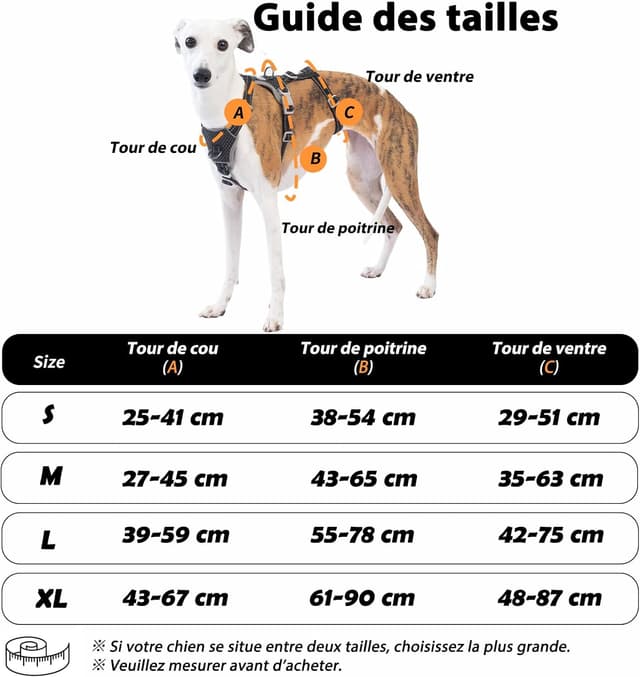 Detalle 2 de Huntboo Harnais anti-fugue réfléchissant anti-traction pour chien (noir, taille L)