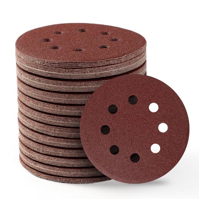 Detalle de S SATC 125mm Orbital Sander Sanding Discs (100 grit) – 110 Hook & Loop Pads for Random Orbital Sanders