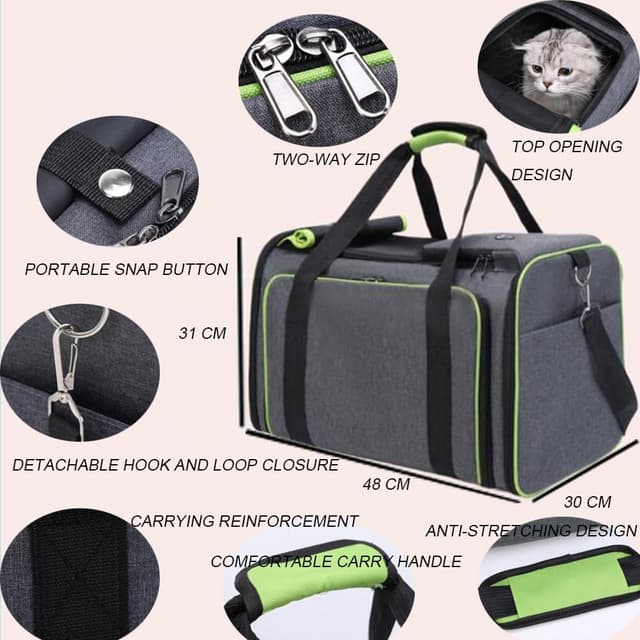Thumbnail 4 de Transporttasche für Katzen Hunde erweiterbar 48 x 30 x 31 cm