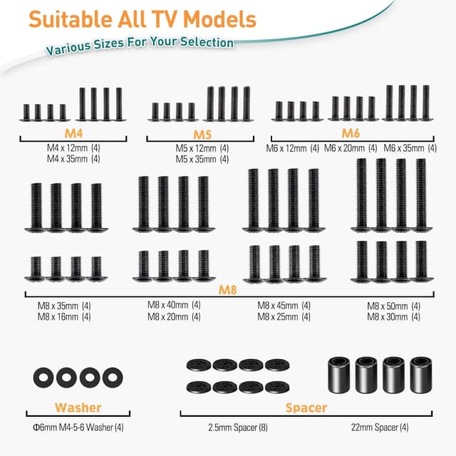 Thumbnail 1 de ELIVED Universal TV Mounting Hardware Kit 80-inch