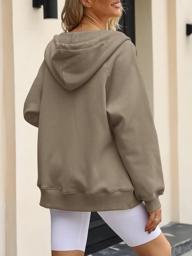 Detalle de Veste sweat à capuche zippée pour femme Timuspo (65% coton / 35% polyester) – manches longues